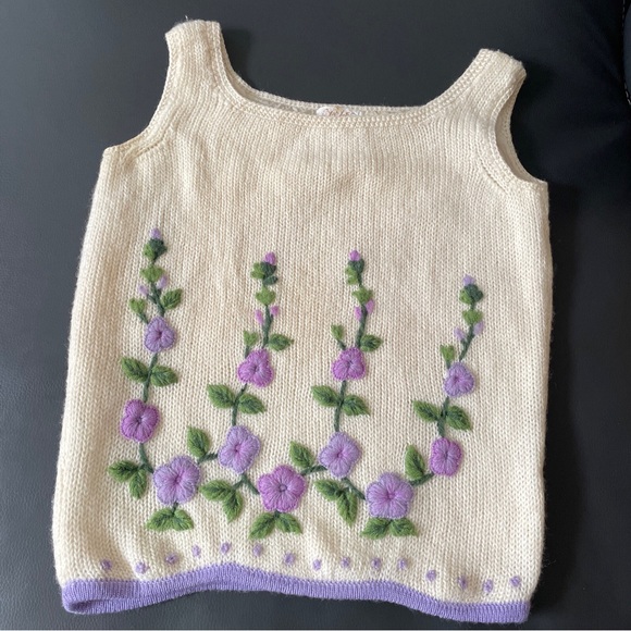 VTG 50s Cyn Les Vest Sz 40 Chest 34” Lined Wool 3D Embroidered Flowers Hong Kong - Picture 11 of 14